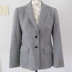 Evan Picone Black White Houndstooth Blazer Jacket